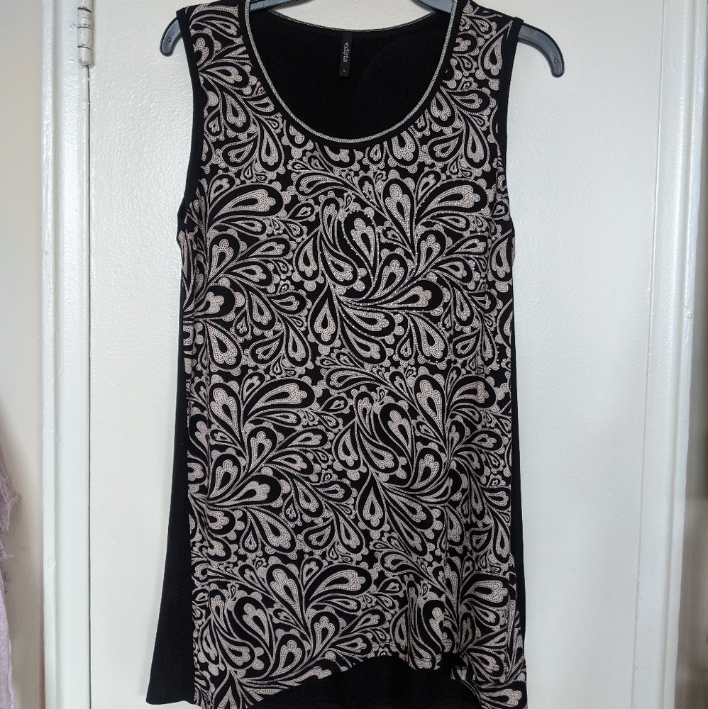 Cream and black paisley camisol